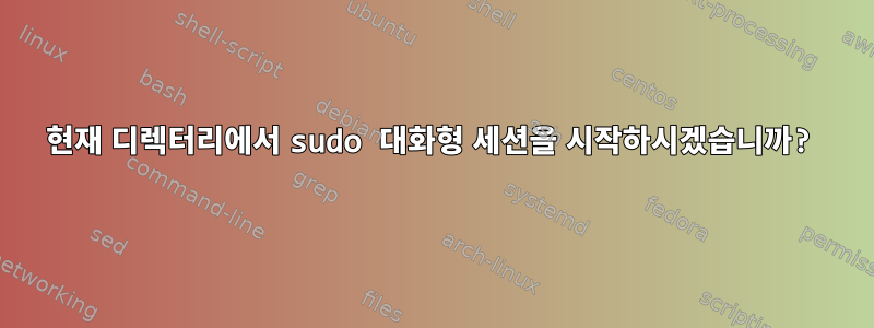 현재 디렉터리에서 sudo 대화형 세션을 시작하시겠습니까?