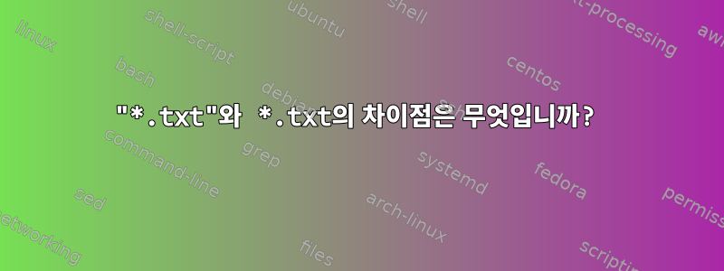 "*.txt"와 *.txt의 차이점은 무엇입니까?