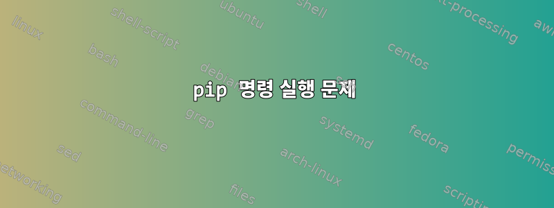 pip 명령 실행 문제