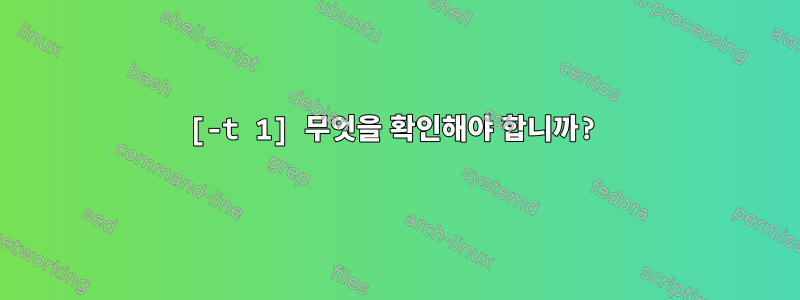 [-t 1] 무엇을 확인해야 합니까?