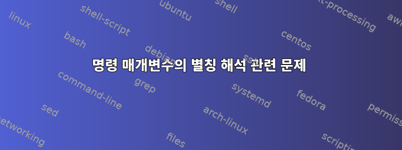 명령 매개변수의 별칭 해석 관련 문제