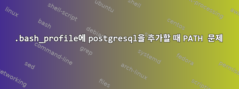 .bash_profile에 postgresql을 추가할 때 PATH 문제