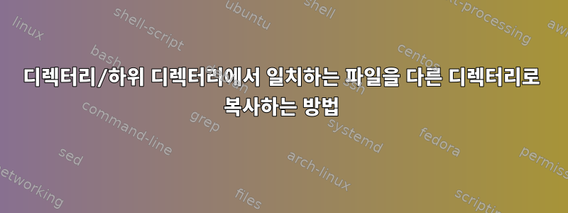 디렉터리/하위 디렉터리에서 일치하는 파일을 다른 디렉터리로 복사하는 방법