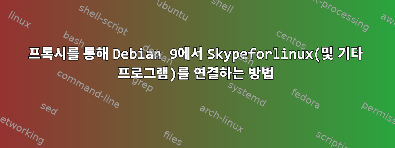 프록시를 통해 Debian 9에서 Skypeforlinux(및 기타 프로그램)를 연결하는 방법