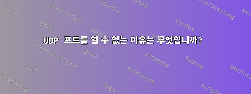 UDP 포트를 열 수 없는 이유는 무엇입니까?