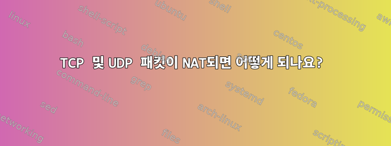 TCP 및 UDP 패킷이 NAT되면 어떻게 되나요?