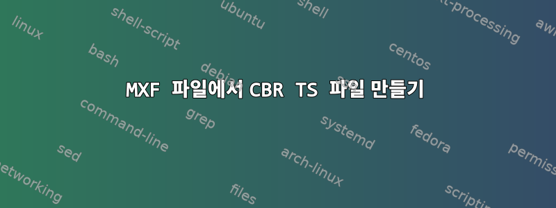 MXF 파일에서 CBR TS 파일 만들기