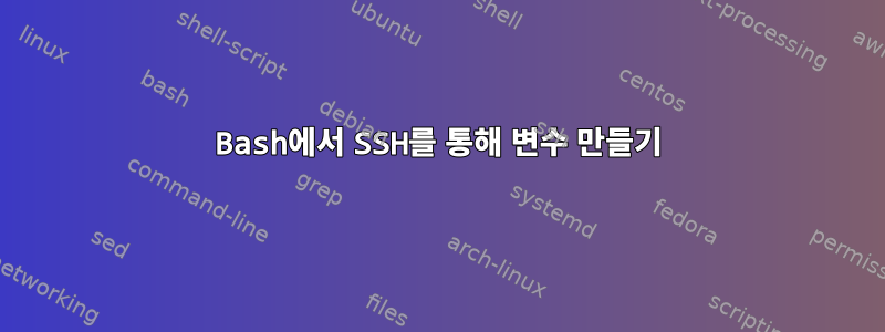 Bash에서 SSH를 통해 변수 만들기