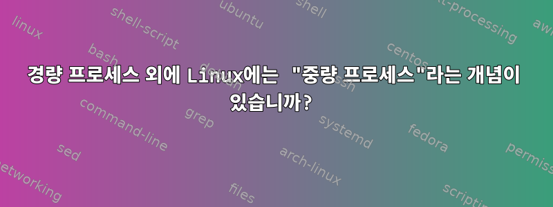 경량 프로세스 외에 Linux에는 "중량 프로세스"라는 개념이 있습니까?