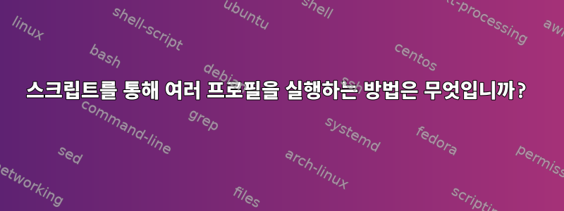 스크립트를 통해 여러 프로필을 실행하는 방법은 무엇입니까?