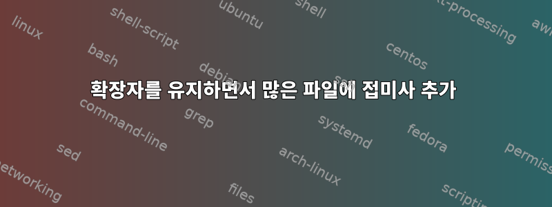 확장자를 유지하면서 많은 파일에 접미사 추가