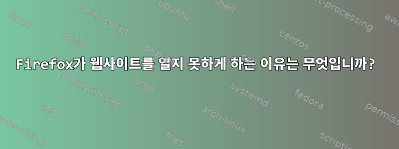 Firefox가 웹사이트를 열지 못하게 하는 이유는 무엇입니까?