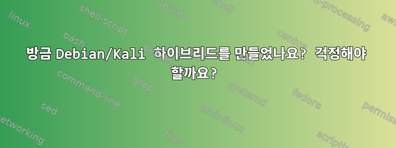 방금 Debian/Kali 하이브리드를 만들었나요? 걱정해야 할까요?