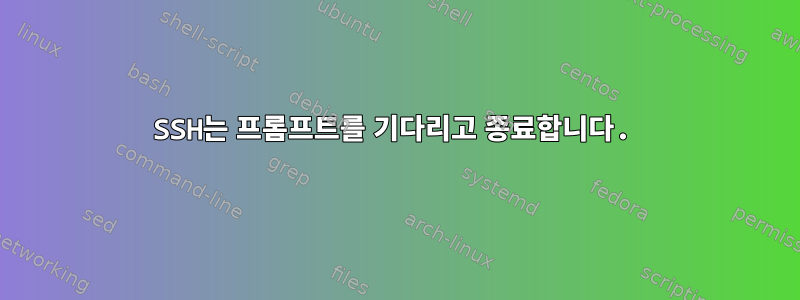 SSH는 프롬프트를 기다리고 종료합니다.