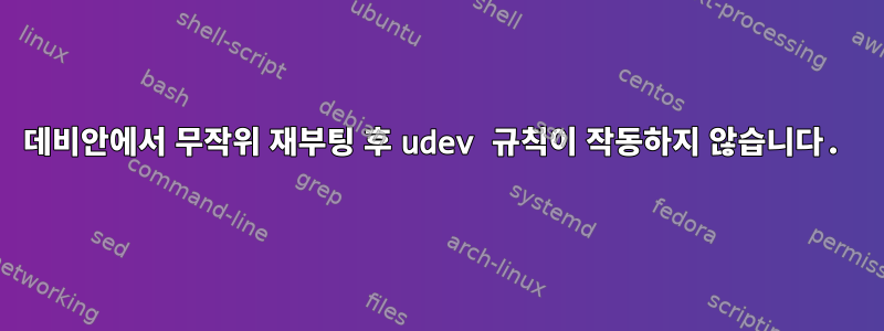 데비안에서 무작위 재부팅 후 udev 규칙이 작동하지 않습니다.