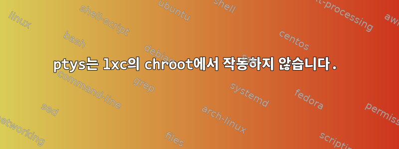 ptys는 lxc의 chroot에서 작동하지 않습니다.