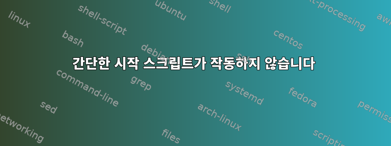 간단한 시작 스크립트가 작동하지 않습니다