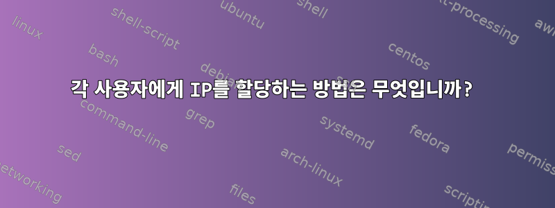 각 사용자에게 IP를 할당하는 방법은 무엇입니까?