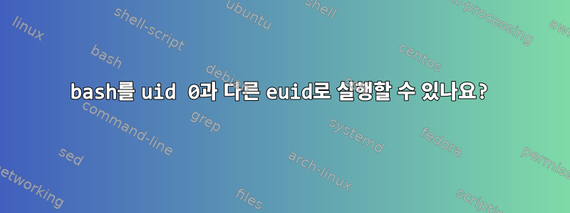 bash를 uid 0과 다른 euid로 실행할 수 있나요?