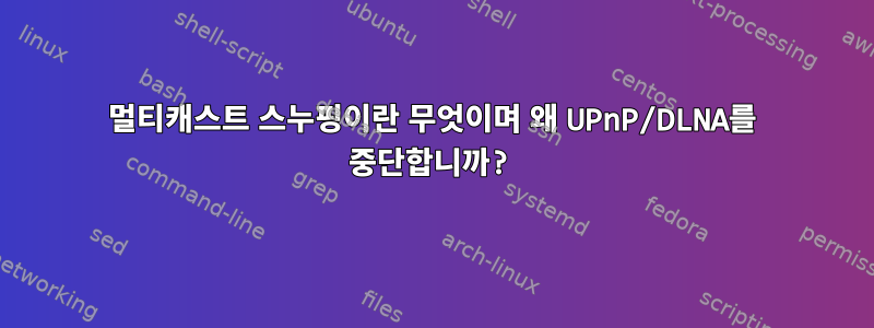 멀티캐스트 스누핑이란 무엇이며 왜 UPnP/DLNA를 중단합니까?