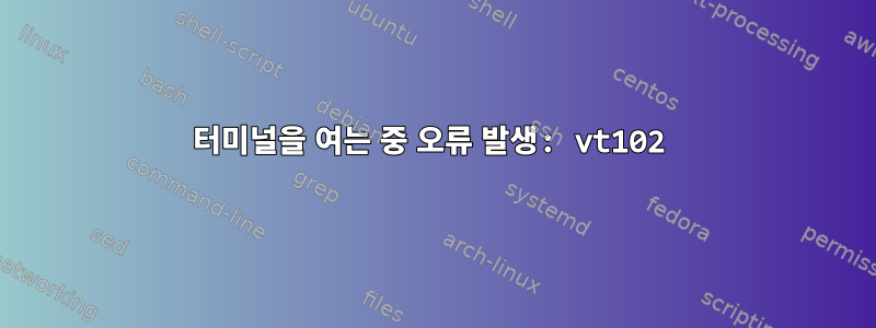 터미널을 여는 중 오류 발생: vt102