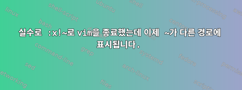 실수로 :x!~로 vim을 종료했는데 이제 ~가 다른 경로에 표시됩니다.