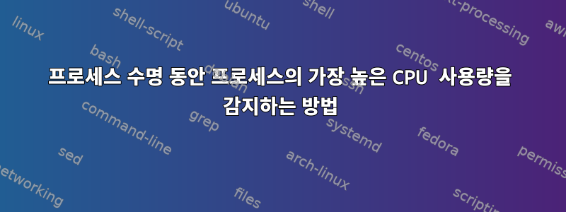 프로세스 수명 동안 프로세스의 가장 높은 CPU 사용량을 감지하는 방법