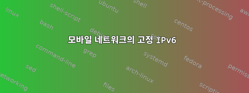 모바일 네트워크의 고정 IPv6