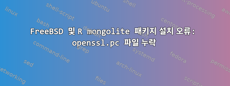 FreeBSD 및 R mongolite 패키지 설치 오류: openssl.pc 파일 누락