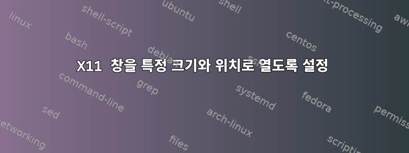 X11 창을 특정 크기와 위치로 열도록 설정