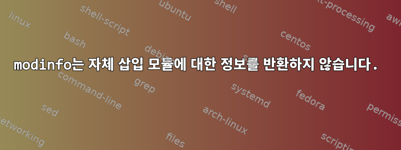 modinfo는 자체 삽입 모듈에 대한 정보를 반환하지 않습니다.