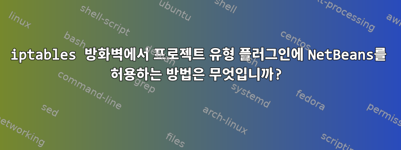 iptables 방화벽에서 프로젝트 유형 플러그인에 NetBeans를 허용하는 방법은 무엇입니까?