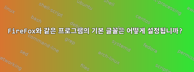 FireFox와 같은 프로그램의 기본 글꼴은 어떻게 설정됩니까?