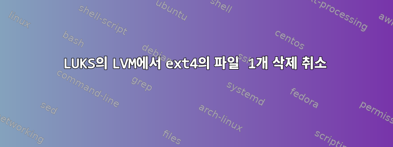 LUKS의 LVM에서 ext4의 파일 1개 삭제 취소