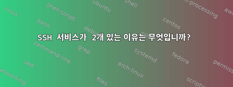 SSH 서비스가 2개 있는 이유는 무엇입니까?