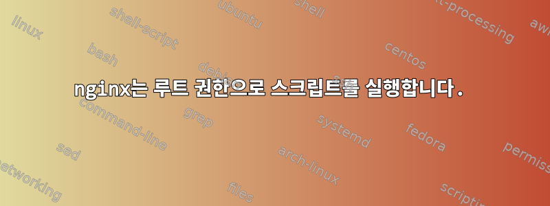 nginx는 루트 권한으로 스크립트를 실행합니다.