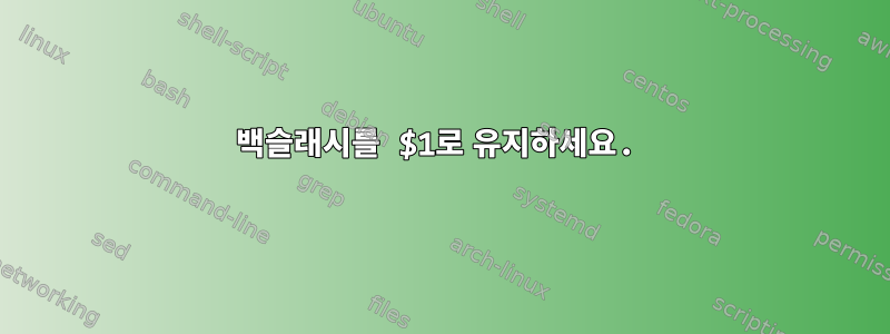 백슬래시를 $1로 유지하세요.