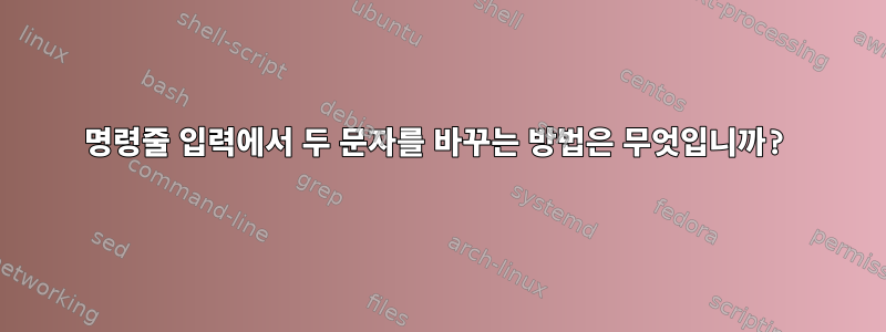 명령줄 입력에서 두 문자를 바꾸는 방법은 무엇입니까?