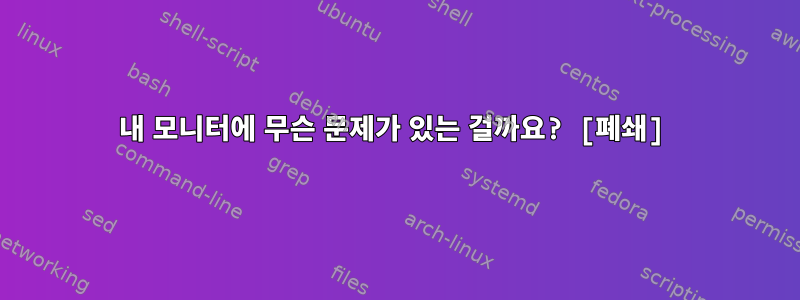 내 모니터에 무슨 문제가 있는 걸까요? [폐쇄]