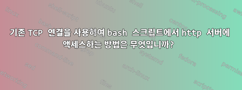 기존 TCP 연결을 사용하여 bash 스크립트에서 http 서버에 액세스하는 방법은 무엇입니까?