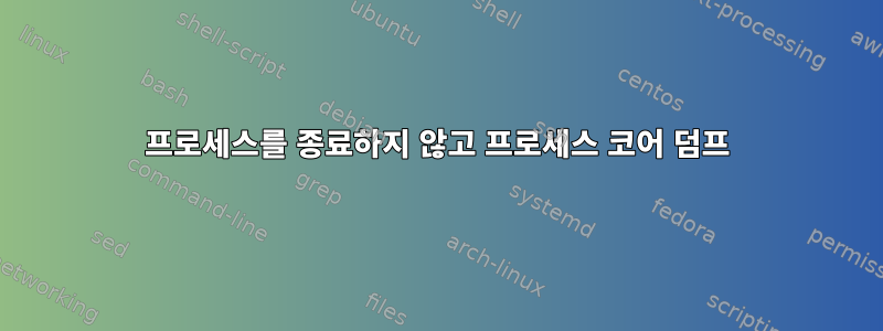 프로세스를 종료하지 않고 프로세스 코어 덤프