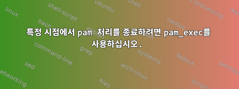 특정 시점에서 pam 처리를 종료하려면 pam_exec를 사용하십시오.