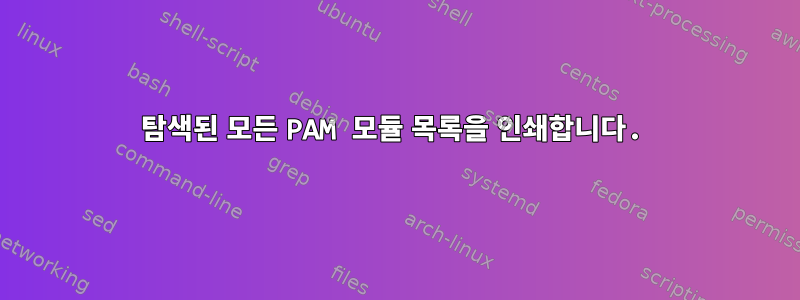 탐색된 모든 PAM 모듈 목록을 인쇄합니다.