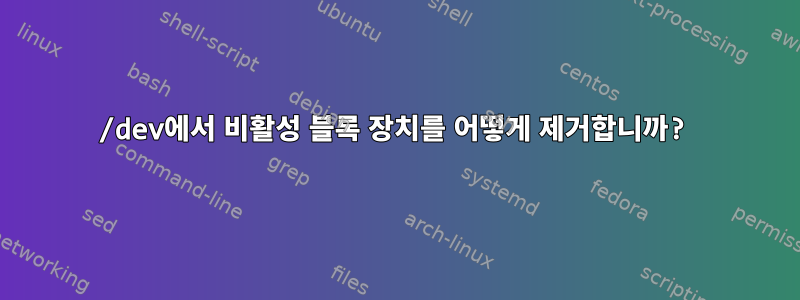 /dev에서 비활성 블록 장치를 어떻게 제거합니까?