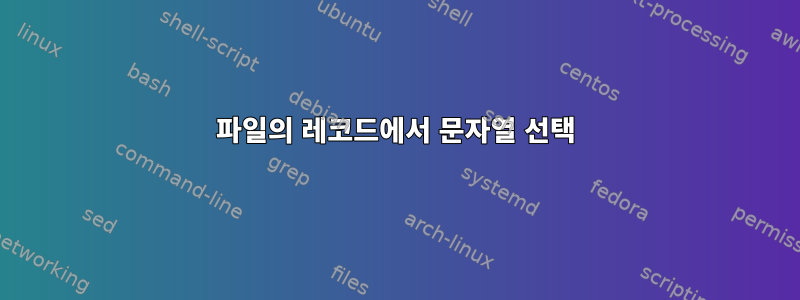 파일의 레코드에서 문자열 선택