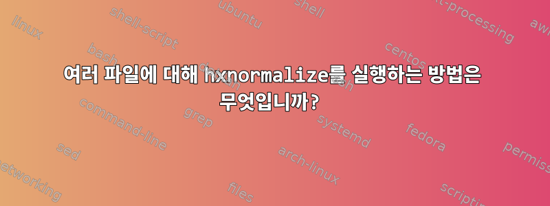 여러 파일에 대해 hxnormalize를 실행하는 방법은 무엇입니까?