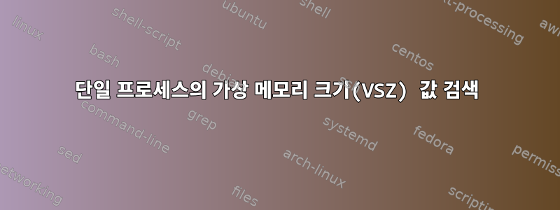 단일 프로세스의 가상 메모리 크기(VSZ) 값 검색