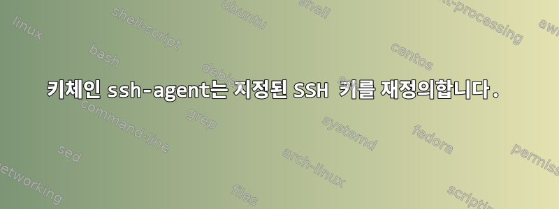 키체인 ssh-agent는 지정된 SSH 키를 재정의합니다.