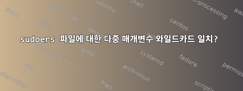 sudoers 파일에 대한 다중 매개변수 와일드카드 일치?