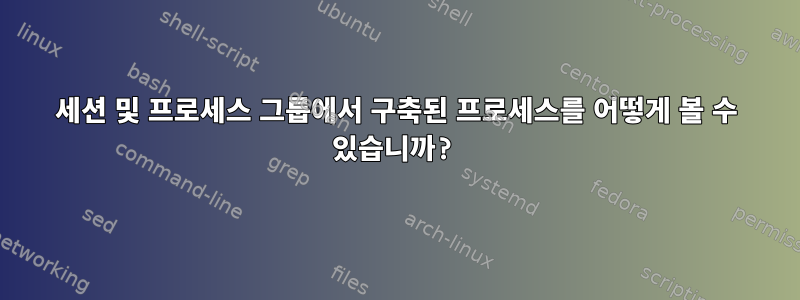 세션 및 프로세스 그룹에서 구축된 프로세스를 어떻게 볼 수 있습니까?